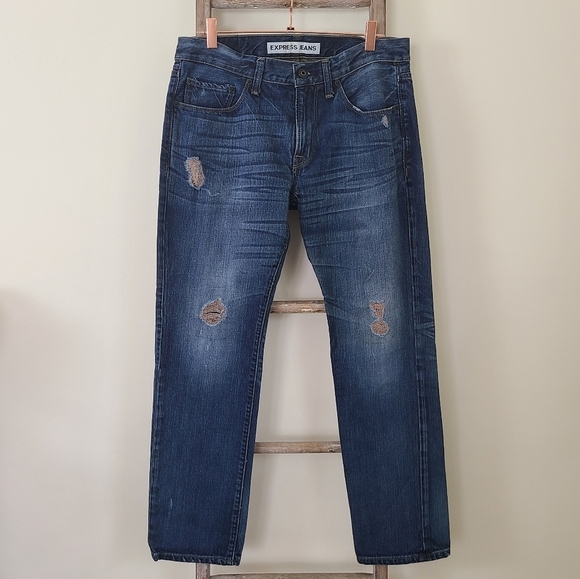 ⭐️40% Off⭐️ Express Men's Distressed Rocco Jeans - Picture 1 of 13